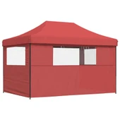 Pop-up парти шатра 4,1 x 2,8 м бордо — оксфорд с PVC — 3 стени — стомана - Thumbnail 5