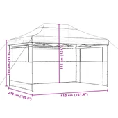 Pop-up парти шатра 4,1 x 2,8 м бордо — оксфорд с PVC — 3 стени — стомана - Thumbnail 9