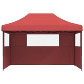 Pop-up парти шатра 4,1 x 2,8 м бордо — оксфорд с PVC — 3 стени — стомана - Thumbnail 3