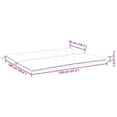 Възглавница за градинска пейка антрацит 120x(50+50)x7 см оксфорд L-форма - Thumbnail 9
