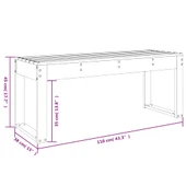 Градинска пейка 110×38×45 см сива — борово дърво масив - Thumbnail 8