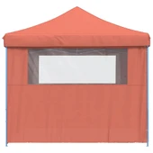 Pop-up парти шатра 2,9 x 2,9 м теракота — оксфорд с PVC — 4 стени — стомана - Thumbnail 4