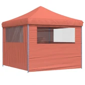 Pop-up парти шатра 2,9 x 2,9 м теракота — оксфорд с PVC — 4 стени — стомана - Thumbnail 5