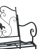 Градинска пейка 104×54×93 см черна — стомана — корозионно устойчива - Thumbnail 7