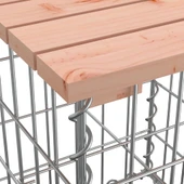 Градинска пейка 203x44x42 см — дугласка дървесина — с габион - Thumbnail 6