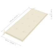 Градинска пейка 120x55x90 см кафява — бамбук — кремава (3 см) - Thumbnail 9