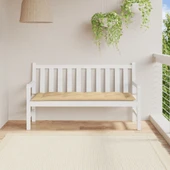 Възглавница за пейка 150x50x7 см бежова меланж — полиестер - Thumbnail 3