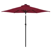 Градински чадър 2,3 x 2,3 м бордо — полиестер — с LED — стоманен прът - Thumbnail 5