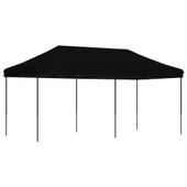 Pop-up парти шатра 5,8 x 2,9 м черна — оксфорд с PVC — стоманена рамка - Thumbnail 2