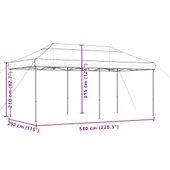 Pop-up парти шатра 5,8 x 2,9 м черна — оксфорд с PVC — стоманена рамка - Thumbnail 9