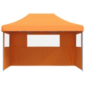 Pop-up парти шатра 4,1 x 2,8 м оранжева — оксфорд с PVC — 3 стени — стомана - Thumbnail 3