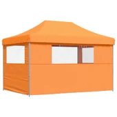 Pop-up парти шатра 4,1 x 2,8 м оранжева — оксфорд с PVC — 3 стени — стомана - Thumbnail 5