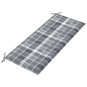 Градинска пейка 120x55x90 см кафява — бамбук — сива каре възглавница - Thumbnail 5