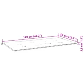 Градинска пейка 120x55x90 см кафява — бамбук — сива каре възглавница - Thumbnail 9