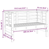 Градинска пейка 111,5×53×71 см кафява — борово дърво масив - Thumbnail 9