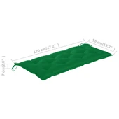Градинска пейка 120x50x90 см кафява — акация масив — зелена (7 см) - Thumbnail 10