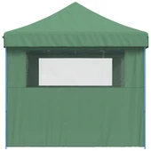 Pop-up парти шатра 4,1 x 2,8 м зелена — оксфорд с PVC — 3 стени — стомана - Thumbnail 4