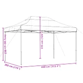 Pop-up парти шатра 4,4 x 2,9 м таупе — оксфорд с PVC — стоманена рамка - Thumbnail 9