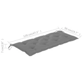 Градинска пейка 120x50x90 см кафява — акация масив — сива (7 см) - Thumbnail 10