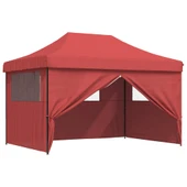Pop-up парти шатра 4,1 x 2,8 м бордо — оксфорд с PVC — 4 стени — стомана - Thumbnail 7