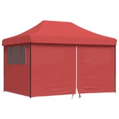 Pop-up парти шатра 4,1 x 2,8 м бордо — оксфорд с PVC — 4 стени — стомана - Thumbnail 2