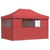 Pop-up парти шатра 4,1 x 2,8 м бордо — оксфорд с PVC — 4 стени — стомана - Thumbnail 5