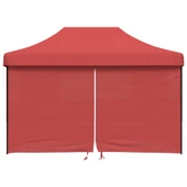 Pop-up парти шатра 4,1 x 2,8 м бордо — оксфорд с PVC — 4 стени — стомана - Thumbnail 3