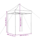 Pop-up парти шатра 2 x 2 м теракота — оксфорд с PVC — стоманена рамка - Thumbnail 9