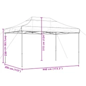 Pop-up парти шатра 4,4 x 2,9 м оранжева — оксфорд с PVC — стоманена рамка - Thumbnail 9