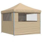 Pop-up парти шатра 2,9 x 2,9 м бежова — оксфорд с PVC — 4 стени — стомана - Thumbnail 5