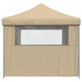 Pop-up парти шатра 2,9 x 2,9 м бежова — оксфорд с PVC — 4 стени — стомана - Thumbnail 4