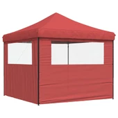 Pop-up парти шатра 2,9 x 2,9 м бордо — оксфорд с PVC — 2 стени — стомана - Thumbnail 5
