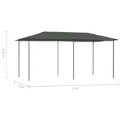 Шатра 3 x 5,3 м антрацит — текстил 160 г/м² — стоманена рамка - Thumbnail 4