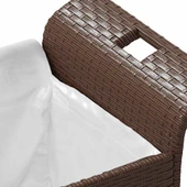 Пейка за съхранение 116×46×57 см кафява — PE ратан — с PVC подплата - Thumbnail 7