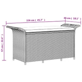 Пейка за съхранение 116×46×57 см кафява — PE ратан — с PVC подплата - Thumbnail 9