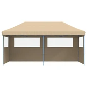Pop-up парти шатра 5,8 x 2,9 м бежова — оксфорд с PVC — 3 стени — стомана - Thumbnail 3