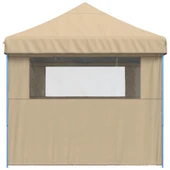 Pop-up парти шатра 5,8 x 2,9 м бежова — оксфорд с PVC — 3 стени — стомана - Thumbnail 5