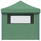 Pop-up парти шатра 4,1 x 2,8 м зелена — оксфорд с PVC — 4 стени — стомана - Thumbnail 5