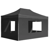 Парти шатра 4,5 x 3 м антрацит — оксфорд плат с PVC — със стени — алуминий - Thumbnail 1