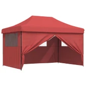 Pop-up парти шатра 4,4 x 2,9 м бордо — оксфорд с PVC — 4 стени — стомана - Thumbnail 8