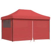 Pop-up парти шатра 4,4 x 2,9 м бордо — оксфорд с PVC — 4 стени — стомана - Thumbnail 2