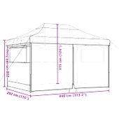 Pop-up парти шатра 4,4 x 2,9 м бордо — оксфорд с PVC — 4 стени — стомана - Thumbnail 10