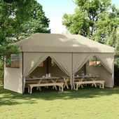 Pop-up парти шатра 5,8 x 2,9 м таупе  оксфорд с PVC — 4 стени — стомана - Thumbnail 1