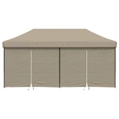 Pop-up парти шатра 5,8 x 2,9 м таупе  оксфорд с PVC — 4 стени — стомана - Thumbnail 3