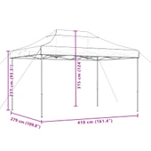 Pop-up парти шатра 4,1 x 2,8 м теракота — оксфорд с PVC — стоманена рамка - Thumbnail 9