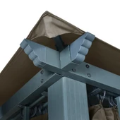 Шатра 3 x 3 м таупе — полиестер със страници и LED — алуминиева рамка - Thumbnail 7