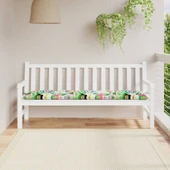 Възглавница за пейка 180x50x7 см — цветен десен (птици, листа, цветя) - Thumbnail 1