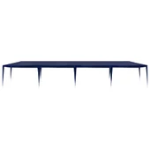 Парти шатра 12 x 3 м синя — полиетилен (PE) — със страници — стомана - Thumbnail 3