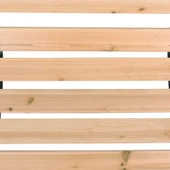 Градинска пейка 122 × 51 × 73 см кафява — дърво и ковано желязо с PVC облегалка - Thumbnail 6