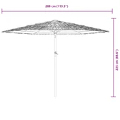 Градински чадър 2.9 x 2.9 x 2.3 м кафяв — слама — UV защита — стоманена рамка - Thumbnail 11